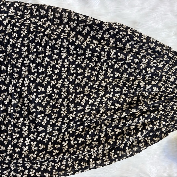 Tory Burch Smocked beach dress black little leaves - Picture 3 of 3